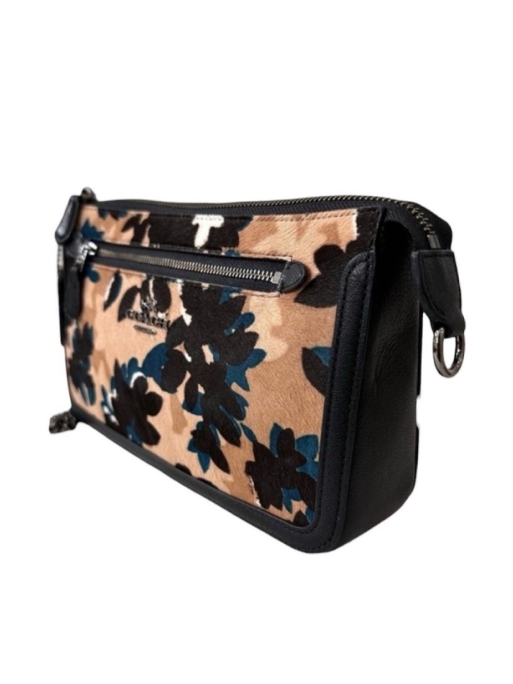 Coach New Leaf Print Nolita 24 58412E Leather and Calf
Hair Teal Walnut Purse - Picture 9 of 16